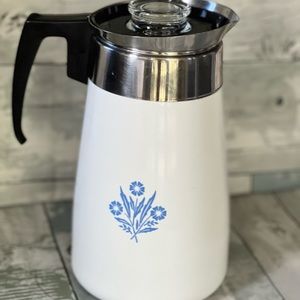 Bintage Corning Ware 9 cup coffee pot Cornflower Blue